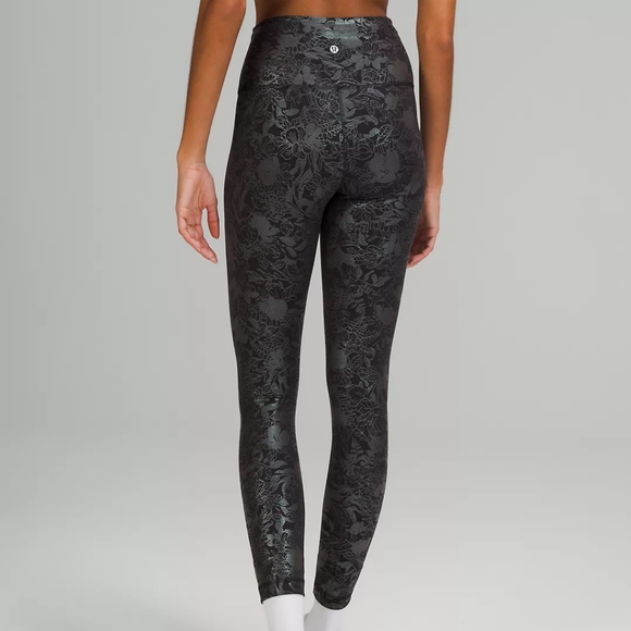 lululemon athletica Pants - New Sz 6 Lululemon Wunder Under Tights Logo Flourish Iridescent Shine Leggings